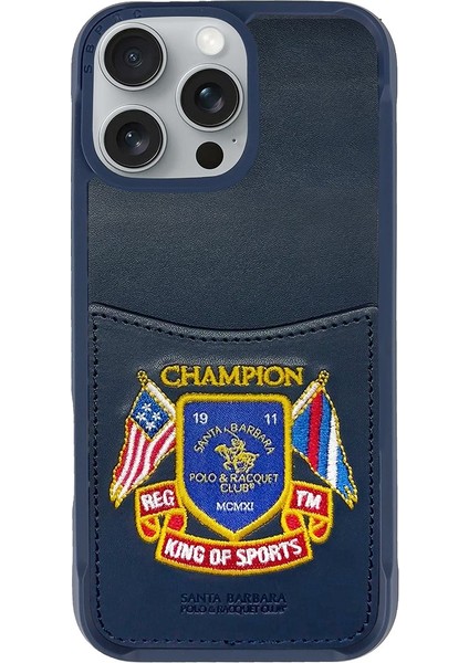 iPhone 16 Pro Max Uyumlu Kılıf Abner İçi Süet Nakış Desenli Kartvizitli Kapak