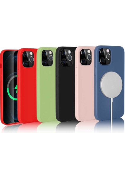 iPhone 13 Pro Max Uyumlu Zore Silksafe Wireless Kapak-Açık Yeşil