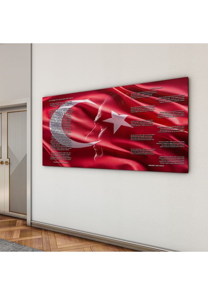 Atatürk Gençliğe Hitabe Cam Tablo - Yatay Motif 01-04