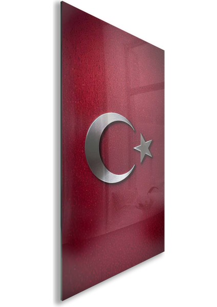 Türk Bayrağı Cam Tablo - Yatay Motif 01-023