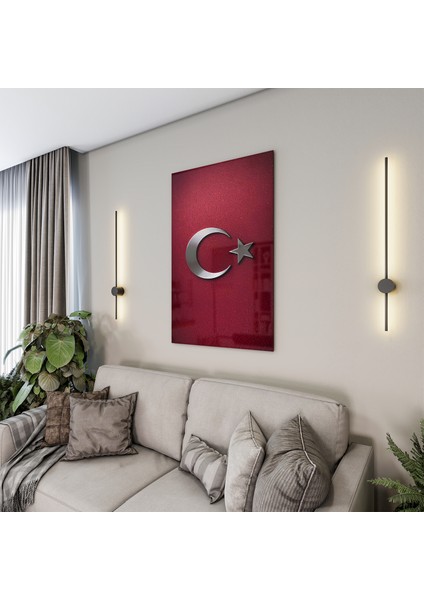Türk Bayrağı Cam Tablo - Yatay Motif 01-023 modelleri
