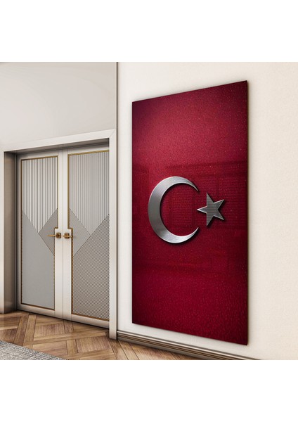 Türk Bayrağı Cam Tablo - Yatay Motif 01-023 indirimleri
