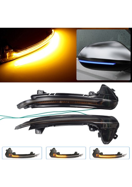 Araba LED Dinamik Dönüş Sinyal Işığı Dikiz Yan Ayna Işık Göstergesi Ile Uyumlu-A6 Rs6 4g C7 7.5 2012-2018 Mavi-Sarı (Yurt Dışından) modelleri