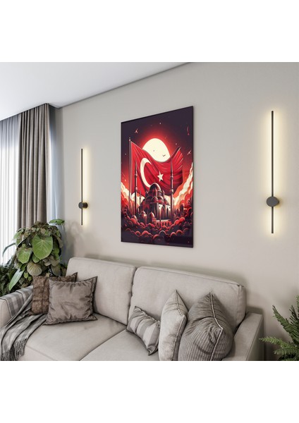 Türk Bayrağı Cam Tablo - Yatay Motif 01-025 modelleri