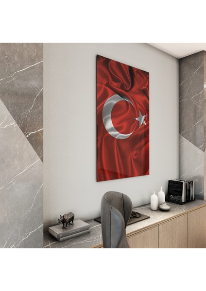 Türk Bayrağı Cam Tablo - Yatay Motif 01-024 fiyatları