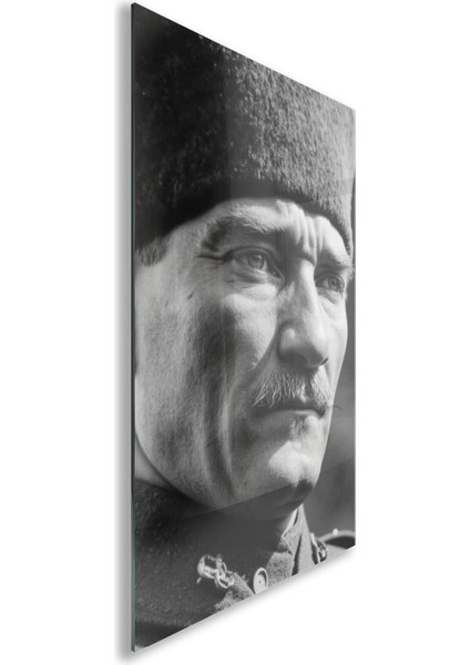 Atatürk Cam Tablo - Yatay Motif 01-002