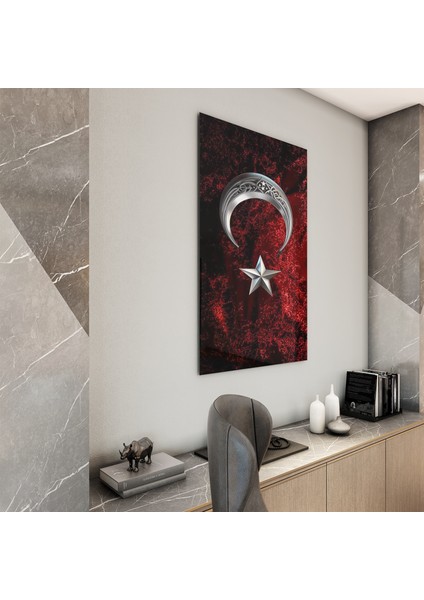 Türk Bayrağı Cam Tablo - Yatay Motif 01-004 fiyatları