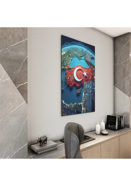 Türk Bayrağı Cam Tablo - Yatay Motif 01-010 fiyatları