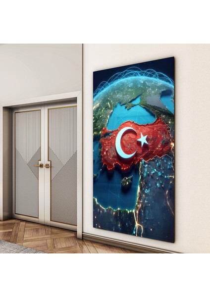 Türk Bayrağı Cam Tablo - Yatay Motif 01-010 indirimleri