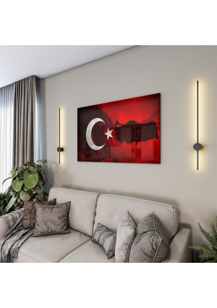 Türk Bayrağı Cam Tablo - Dikey Motif 01-005 modelleri