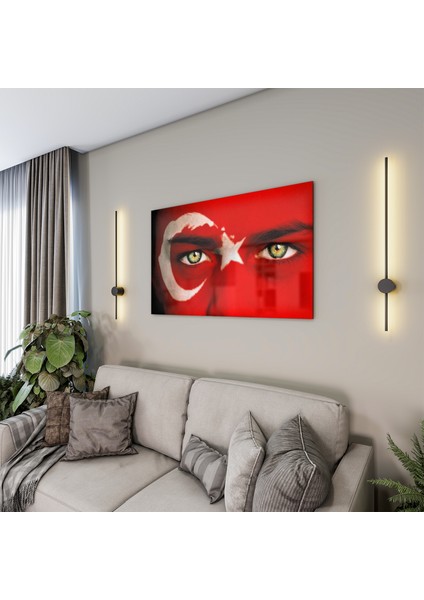 Türk Bayrağı Cam Tablo - Dikey Motif 01-012 modelleri