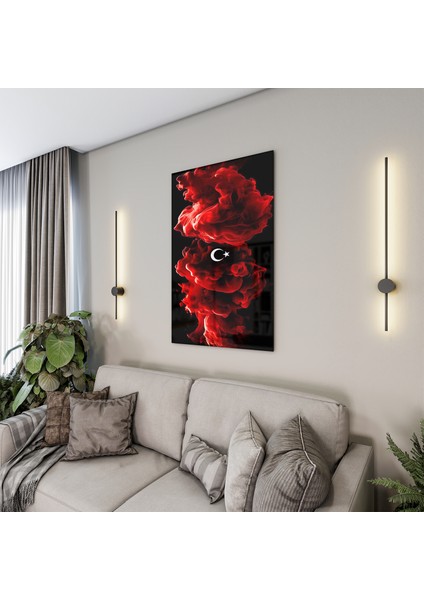 Türk Bayrağı Cam Tablo - Yatay Motif 01-026 modelleri