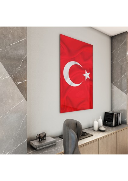 Türk Bayrağı Cam Tablo - Yatay Motif 01-027 fiyatları