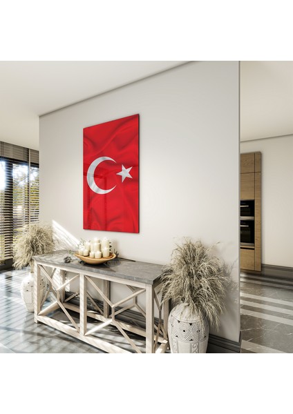 Türk Bayrağı Cam Tablo - Yatay Motif 01-027 fırsatları