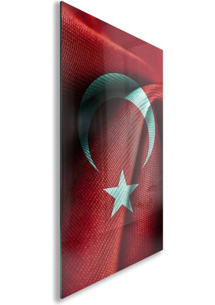 Türk Bayrağı Cam Tablo - Yatay Motif 01-013