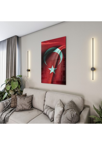 Türk Bayrağı Cam Tablo - Yatay Motif 01-013 modelleri