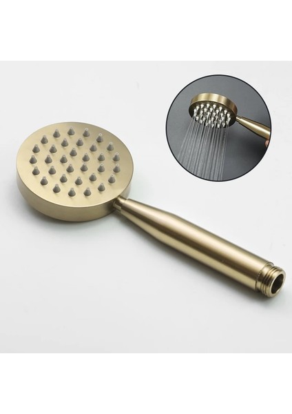 H SUS304 Stili Yazın Fırçalanmış Altın El Duş Başlığı Banyo Altın Kaplama Pirinç Veya Paslanmaz Çelik Yağmur Duş Sprey Banyo El Duş Başlıkları (Yurt Dışından)