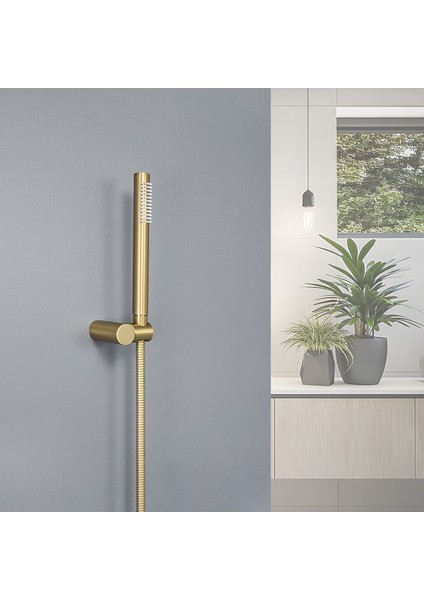 H SUS304 Stili Yazın Fırçalanmış Altın El Duş Başlığı Banyo Altın Kaplama Pirinç Veya Paslanmaz Çelik Yağmur Duş Sprey Banyo El Duş Başlıkları (Yurt Dışından)