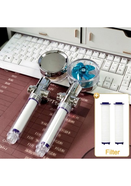Mavi 2xfilter Stili Zane Banyo Duş Başlığı Yüksek Basınçlı Su Tasarrufu Tek Tıklamayla Su Durdurma El Yedek Duş Başlığı Filtre Aksesuarları (Yurt Dışından)