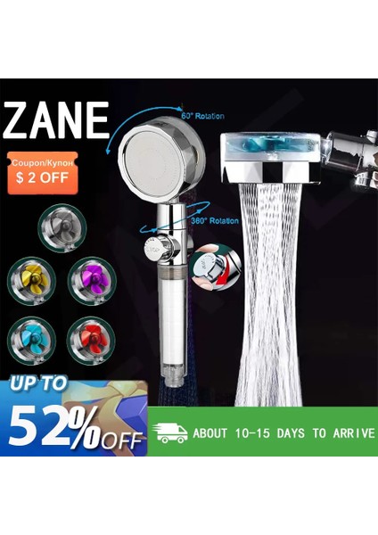Mavi 2xfilter Stili Zane Banyo Duş Başlığı Yüksek Basınçlı Su Tasarrufu Tek Tıklamayla Su Durdurma El Yedek Duş Başlığı Filtre Aksesuarları (Yurt Dışından)