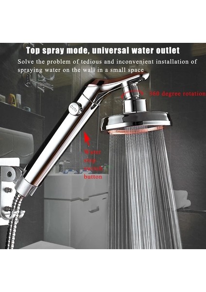 Gümüş Tarzı Banyo Duş Başlığı El Duşuayarlanabilir Duş Başlığı Yüksek Basınçlı Su Tasarrufu Suyu Durdurmak Için Bir Düğme Duş Başlıkları (Yurt Dışından) fiyatları