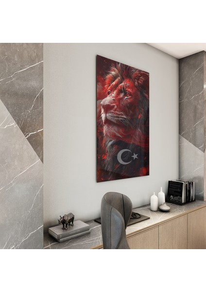 Türk Bayrağı Cam Tablo - Yatay Motif 01-006 fiyatları