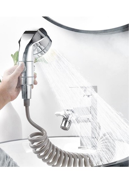 Gri Hortum Seti Stili 3 Inç Banyo Musluk Harici Set Duş El Püskürtücü Mutfak Musluk Yönlendirme Vanası Su Yönlendirme Ev Banyo Yönlendirici (Yurt Dışından)