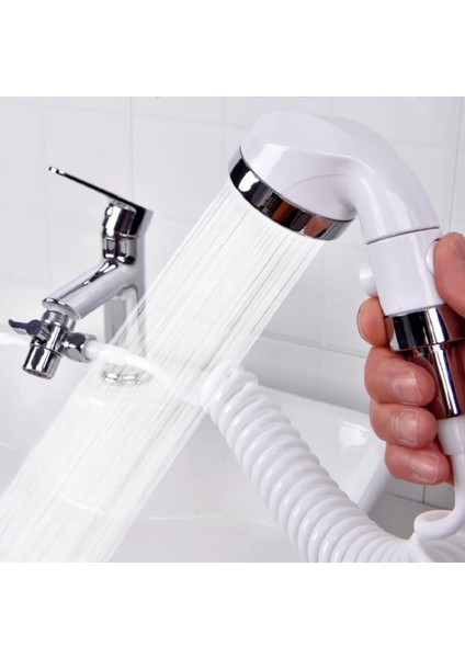 Gri Hortum Seti Stili 3 Inç Banyo Musluk Harici Set Duş El Püskürtücü Mutfak Musluk Yönlendirme Vanası Su Yönlendirme Ev Banyo Yönlendirici (Yurt Dışından)