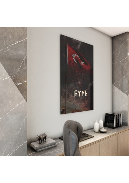 Türk Bayrağı Cam Tablo - Yatay Motif 01-028 fiyatları