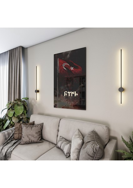 Türk Bayrağı Cam Tablo - Yatay Motif 01-028 modelleri