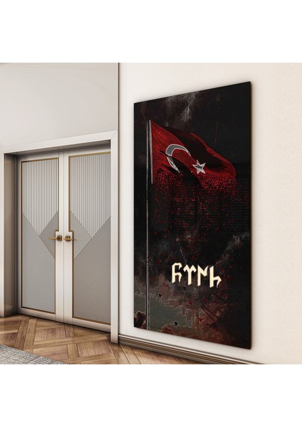 Türk Bayrağı Cam Tablo - Yatay Motif 01-028 indirimleri
