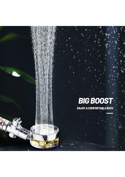 Altın Tarzı 360 Derece Dönen Küçük Fan Güçlü Basınçlandırma Filtresi Duş Başlığı Spa Anyon Taş Püskürtücü Banyo Aksesuarları (Yurt Dışından) indirimleri