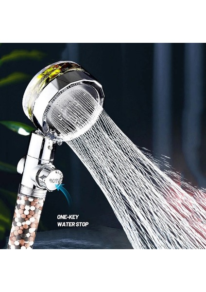Altın Tarzı Pervane Duş Başlığı Yüksek Basınç Seti 360 Döndür Altın Fan Turboşarj Saf Yağış Helix Eco Duş Tasarruflu Su Duşu (Yurt Dışından) fırsatları