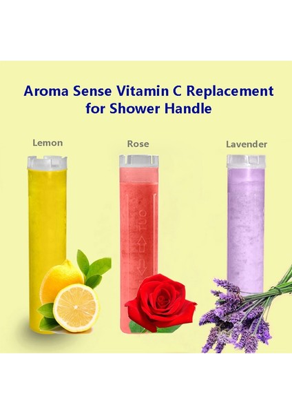 Sarı Tarzı Zhangji Aroma Filtresi Vitamkin Bakım Duş Başlığı Limon Lavanta Gül Kokusu Banyo Yüksek Basınçlı Koku Duş Başlığı (Yurt Dışından)