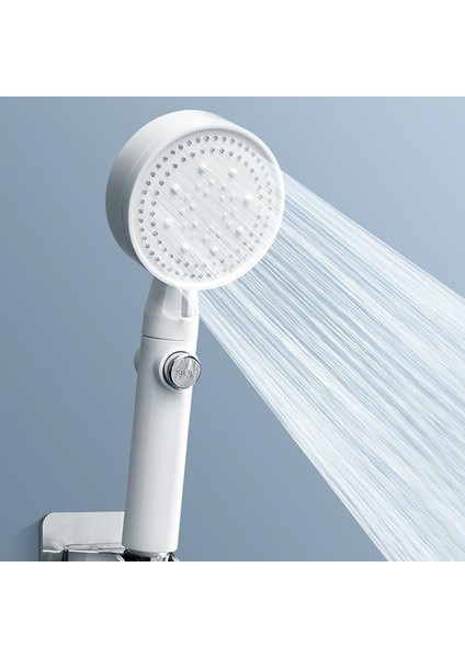 Siyah Stil 25X9CM Tasarruflu Siyah Duş Başlığı Ayarlanabilir Yüksek Basınçlı Duş Tek Tuşla Durdurma Su Duş Sulama Kovası Banyo Aksesuarları (Yurt Dışından)