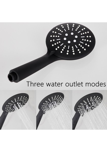 Yuvarlak Siyah Tarzı 3 Mod Ayarlanabilir Yağmur Biçimli Duş Su Tasarrufu Banyo Duş Başlığı Siyah Mat El Duş Başlığı Duş Banyo Aksesuarları (Yurt Dışından) fırsatları