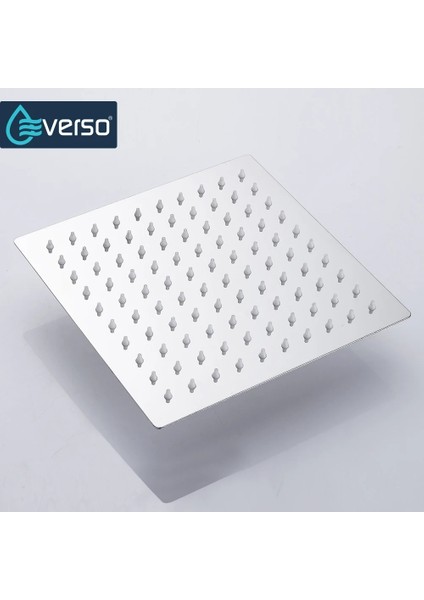 20CM 8in Yuvarlak Tarz Krom Everso Yağmur Duş Başlığı Paslanmaz Çelik Ultra Kule Başlıklar Krom F Yuvarlak ve Kare Yağmur Duşu (Yurt Dışından)