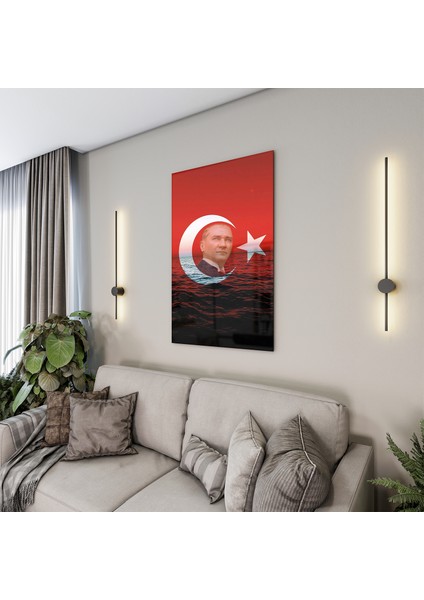 Atatürk Cam Tablo - Yatay Motif 01-089