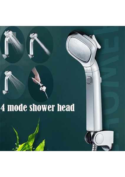 Sarı Stil Yüksek Basınçlı Su Tasarruflu Duş Başlığı El Duş Spa Ayarlanabilir 4 Fonksiyonlu Yüksek Basınçlı Duş Başlığı Banyo Aksesuarları (Yurt Dışından)