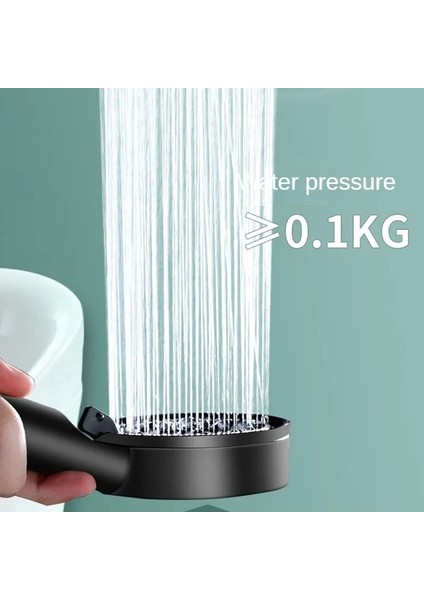 Siyah Stil Su Tasarruflu Duş 6 Mod Kafa Yüksek Basınçlı Turbo Duş Ayarlanabilir Tek Tuşla Durdurma Su Masajı Eko Duş Banyo Aksesuarları (Yurt Dışından)