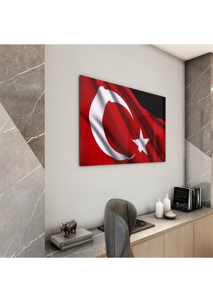 Türk Bayrağı Cam Tablo - Dikey Motif 01-004 fiyatları