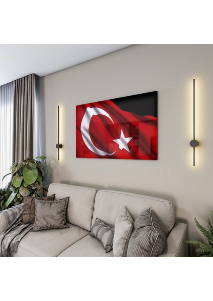 Türk Bayrağı Cam Tablo - Dikey Motif 01-004 modelleri