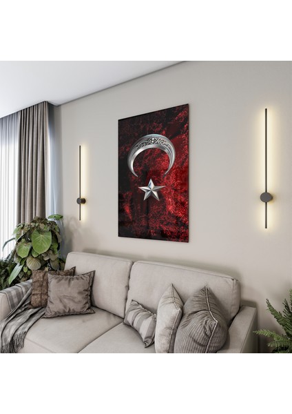 Türk Bayrağı Cam Tablo - Yatay Motif 01-004 modelleri
