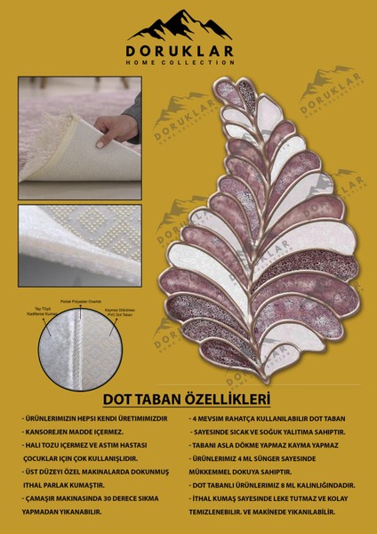 Kaymaz Taban Yıkanabilir Dijital Baskı Dekoratif Modern Desenli Elegance Serisi Lazer Kesim Dot Taban Halı ELG26 fiyatları
