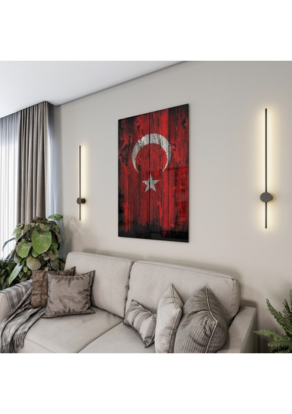 Türk Bayrağı Cam Tablo - Yatay Motif 01-020 modelleri