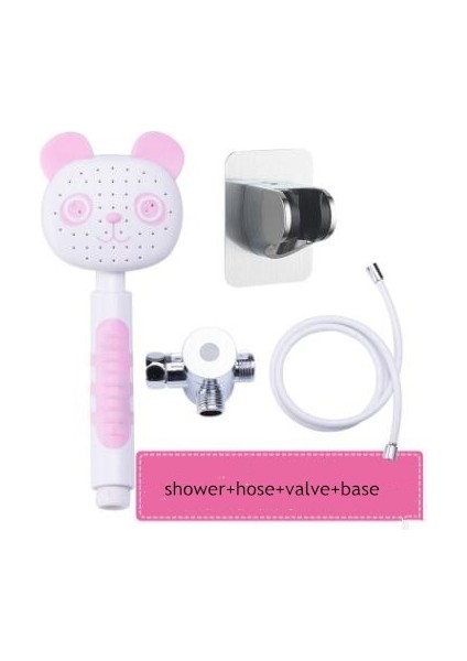 Pembe Panda Tarzı Set Mutfak Banyo Lavabo Su Musluk Harici Duş Başlığı Tuvalet Gömme Uzatma Dokunun Küçük Meme Yıkama Saç Duş Tutucu ile (Yurt Dışından)