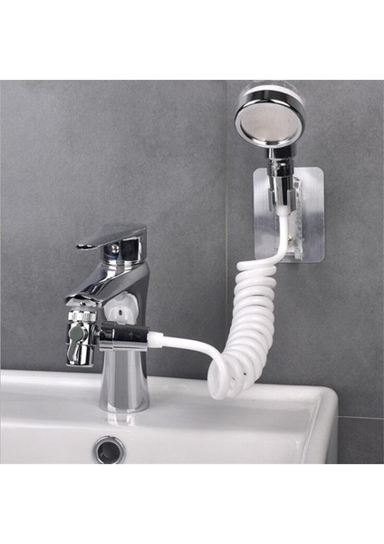 Pembe Panda Tarzı Set Mutfak Banyo Lavabo Su Musluk Harici Duş Başlığı Tuvalet Gömme Uzatma Dokunun Küçük Meme Yıkama Saç Duş Tutucu ile (Yurt Dışından)