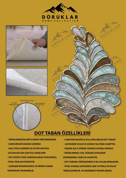 Kaymaz Taban Yıkanabilir Dijital Baskı Dekoratif Modern Desenli Elegance Serisi Lazer Kesim Dot Taban Halı ELG24 fiyatları