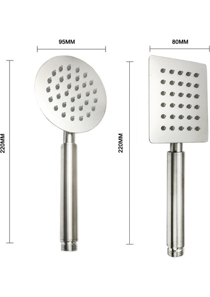 Kare Fırçalanmış Stil Banyo Paslanmaz Çelik El Duşu Banyo Yağmur El Duş Başlığı Büyük Panel Kare Dairesel Banyo Yağmurlama Fırçalanmış Altın Siyah (Yurt Dışından)
