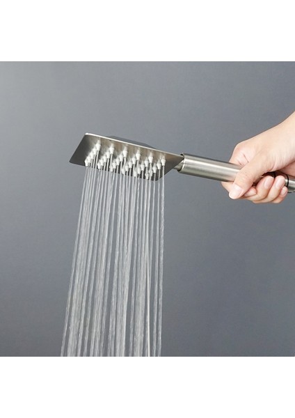 Kare Fırçalanmış Stil Banyo Paslanmaz Çelik El Duşu Banyo Yağmur El Duş Başlığı Büyük Panel Kare Dairesel Banyo Yağmurlama Fırçalanmış Altın Siyah (Yurt Dışından)